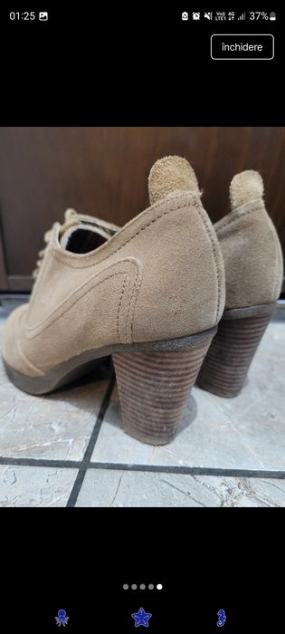 Pantofi cu toc din piele întoarsă Primadonna marime 38
