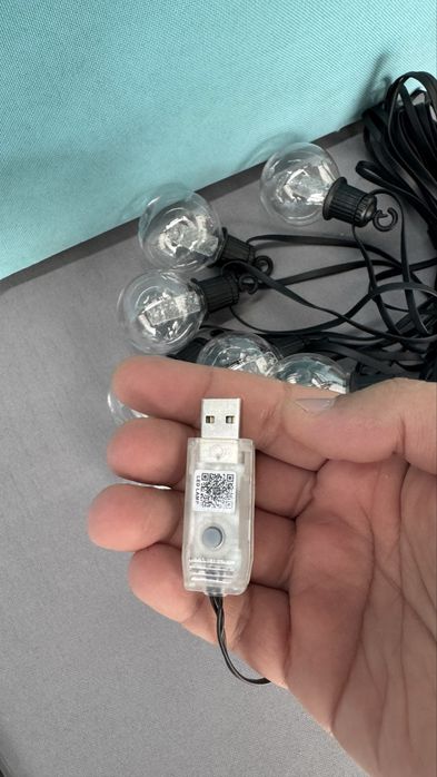Ghirlandă luminoasă LED Smart 15m / 25 becuri G45 RGB – Bluetooth + App + Telecomandă