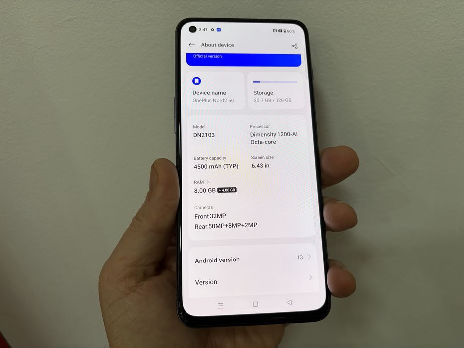 OnePlus Nord 2 5G, 128 gb, 8 gb ram, Blue, dual sim