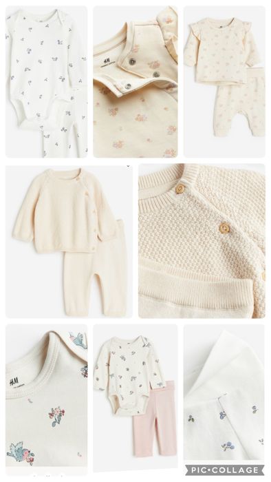 НОВИ комплекти H&M, бодита George, Primark, 6-9м (68-74см)