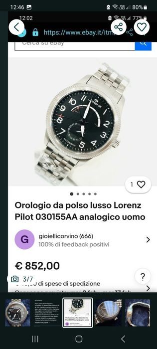 Ceas Lorenz Pilot automatic Power Reserve