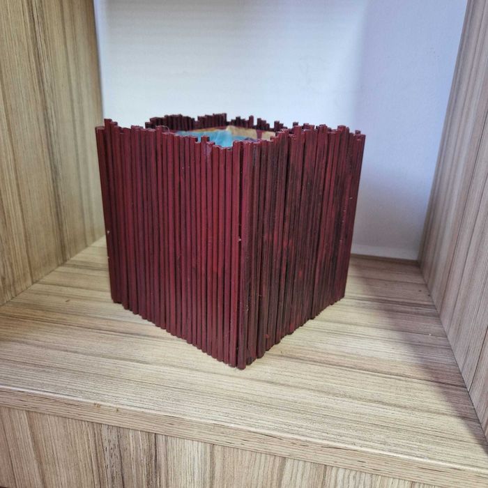 Cutie decorativa cu crengute vopsite 15x16x15 cm