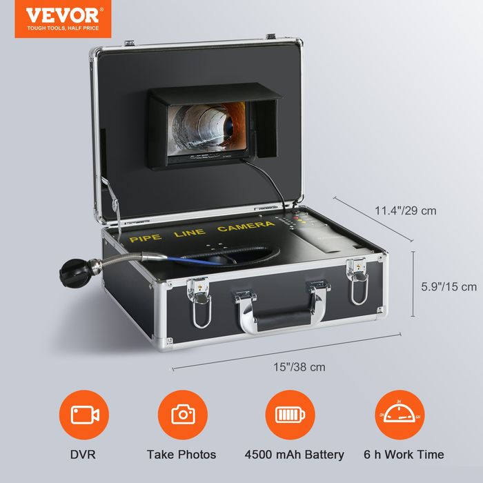 Camera Inspectie Tevi,Ecran 17.8cm,1000TVL,20.1m