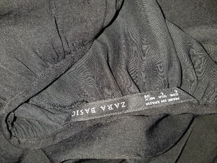 Промо! рокля Zara - ефирна, черна, дълъг ръкав