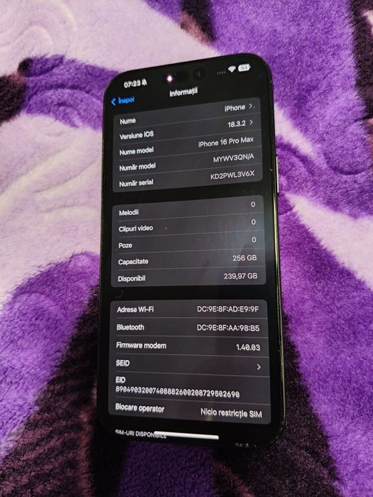 iPhone 16 pro max 256gb 100%