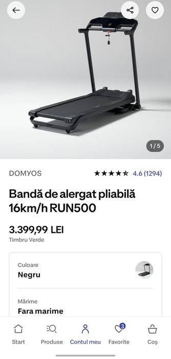 Banda de alergat pliabila RUN500