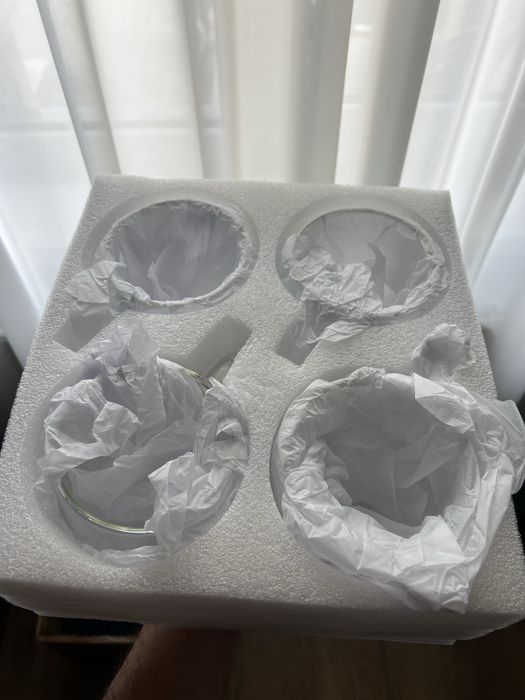 Căni de cafea din sticlă duble set 4 480ml cu mânere
