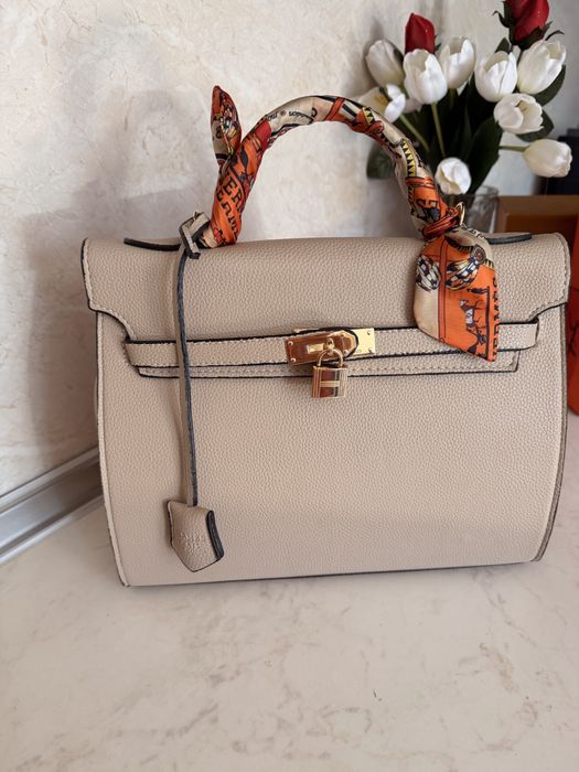 Дамска чанта Hermes Birkin бежова