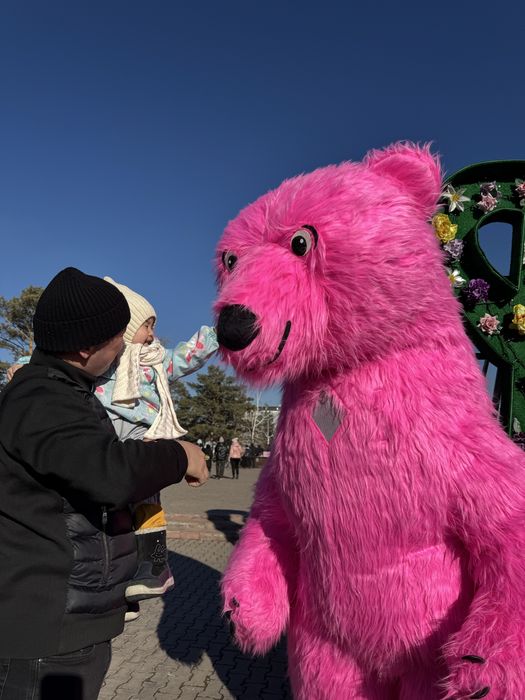 Аниматор розовый мишка