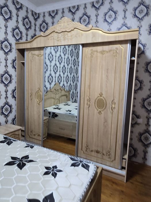 Мебел набор МДФ 100% спальни матраси ва 2та тумбаси БН 2та шкаф