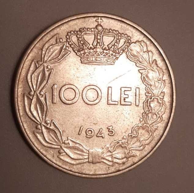 Moneda 100 lei Regele Mihai 1943