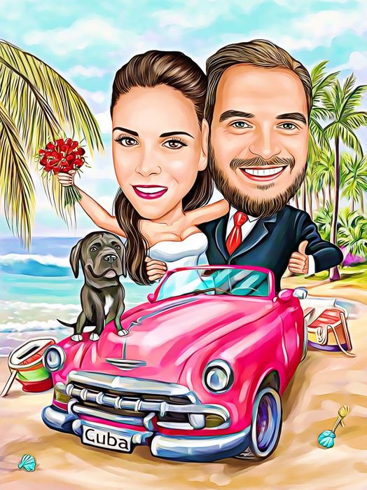 Карикатура от Ваша снимка + рамка ТОП ЦЕНА