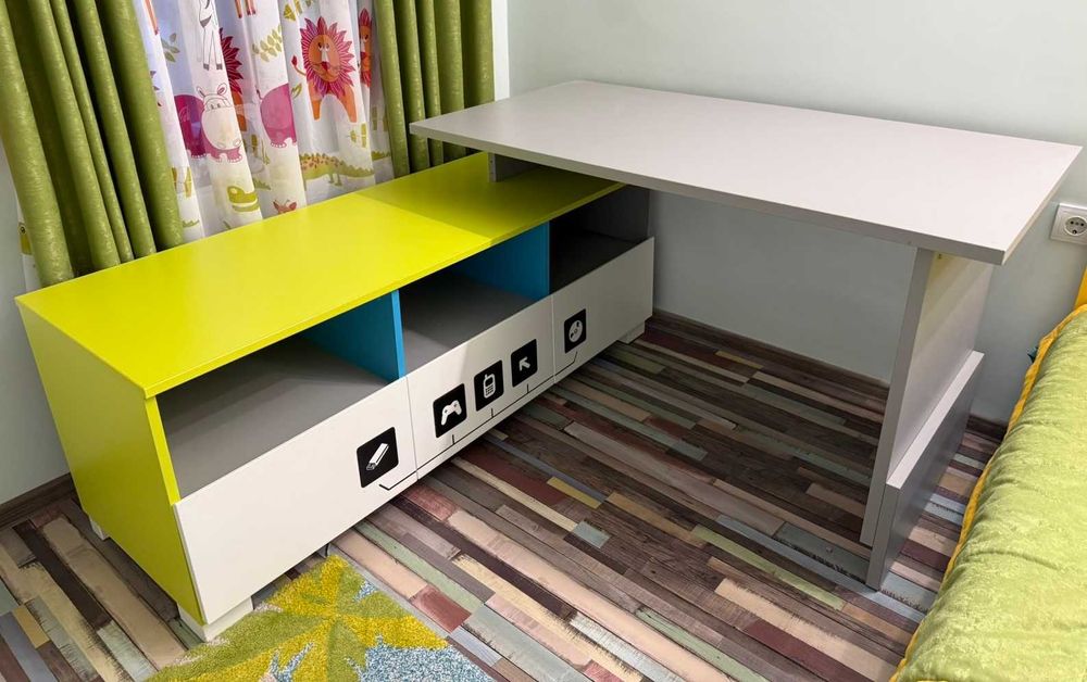 Бюро детско сиво-зелено Меблик Meblik