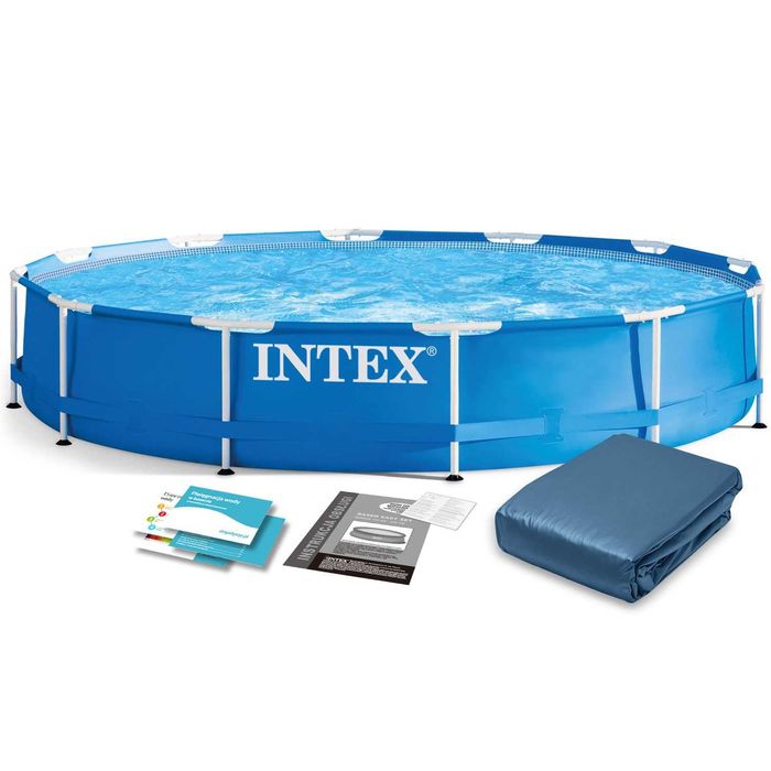 Нов! Басейн 366х76см - метална конструкция - Intex