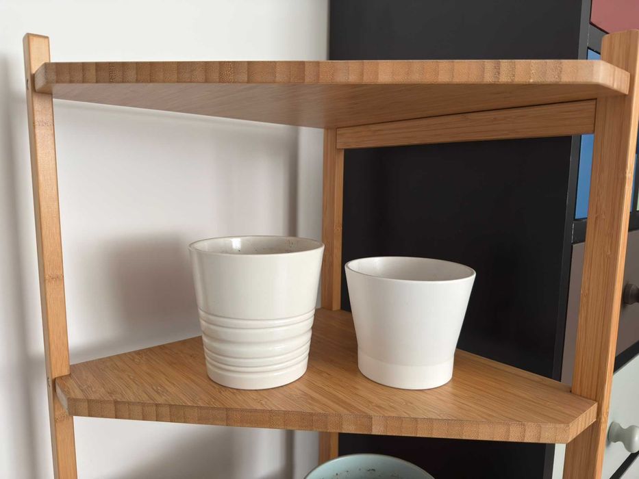 Etajeră colț IKEA RÅGRUND bambus + 6 ghivece