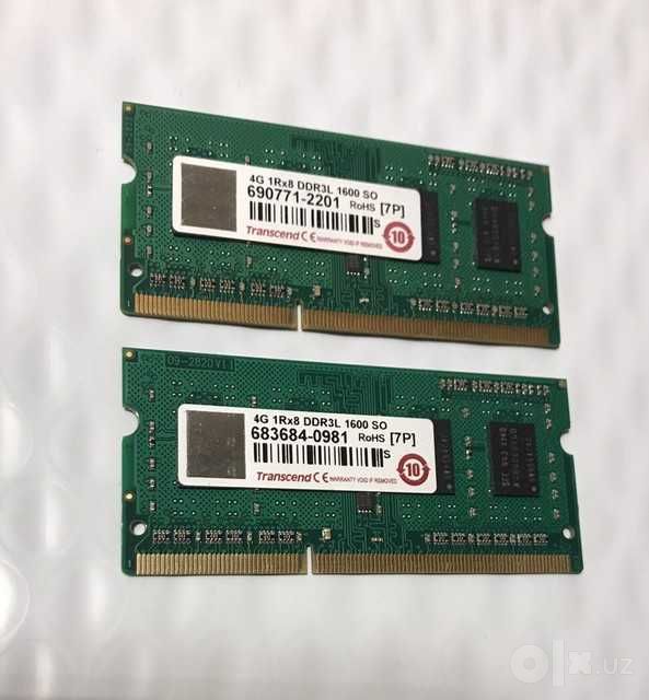 Оперативная память Samsung-Transcend-DDR3L SO-DIMM- DIMM 4GB (1600MHz)