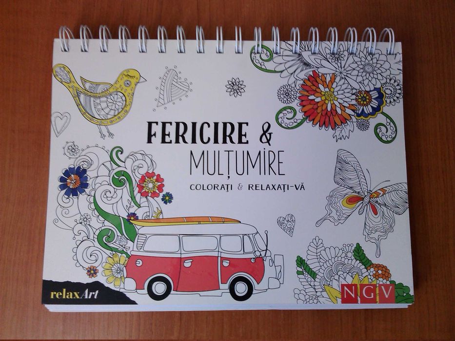 carte colorat antistres 'Fericire & Multumire'