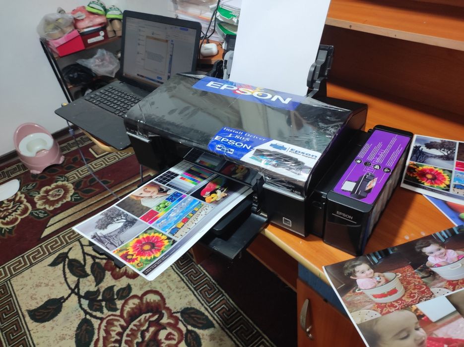 EPSON L 805 HD tiniq chiqaradigan tezkor 6 ta rangli printer, Idialni