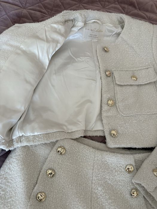 Бял сет букле New Yorker