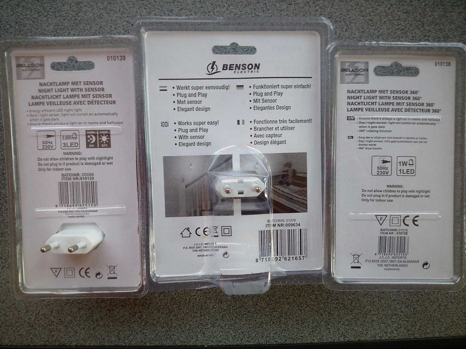 Lampa de veghe led Benson, 3 modele, senzor crepuscular, 220V