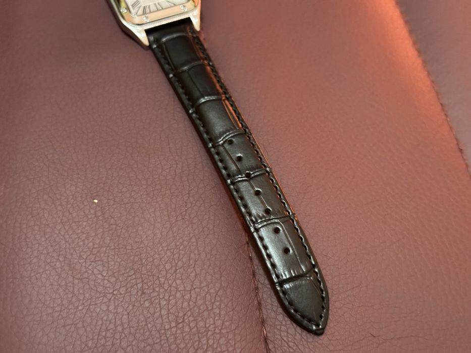 Нов Cartier Santos Часовник с Кожена Каишка