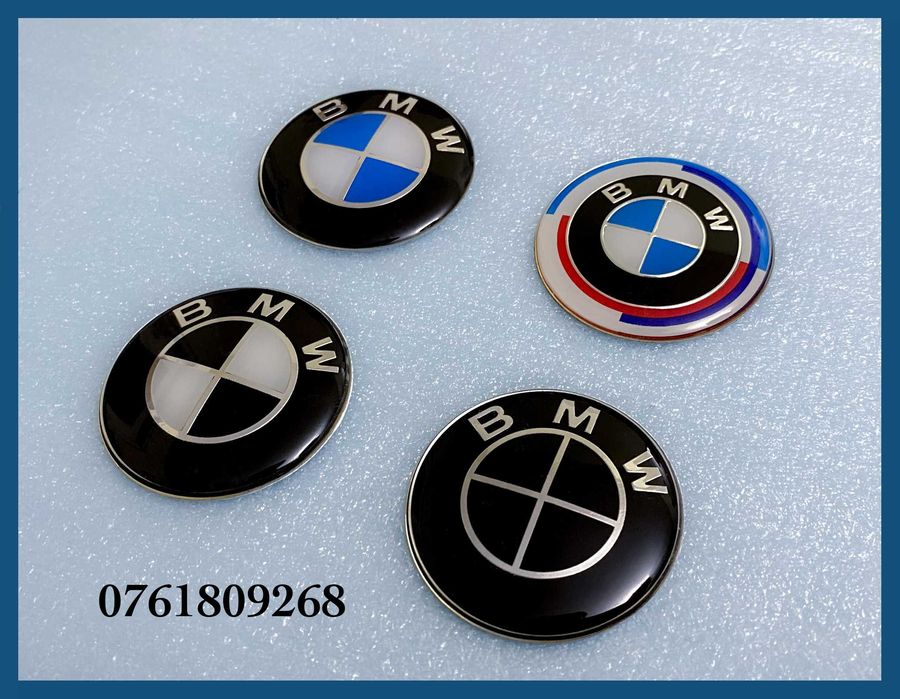 Emblema volan / logo autoadeziv BMW 45mm - seria 1 / 3 / 5 / 7 / X1 / X3 / X5 / X6