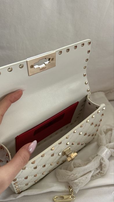 Geanta Valentino Small Nappa Rockstud Spike piele naturala