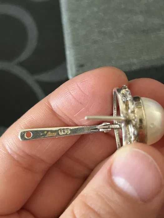 Серьги и кольцо серебро 925 и жемчуг