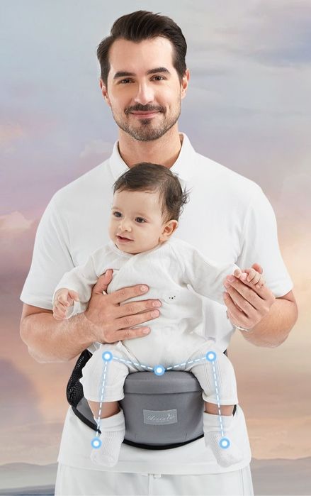 Поясная переноска сиденье для детей слинги удобная дышашая прочный пла