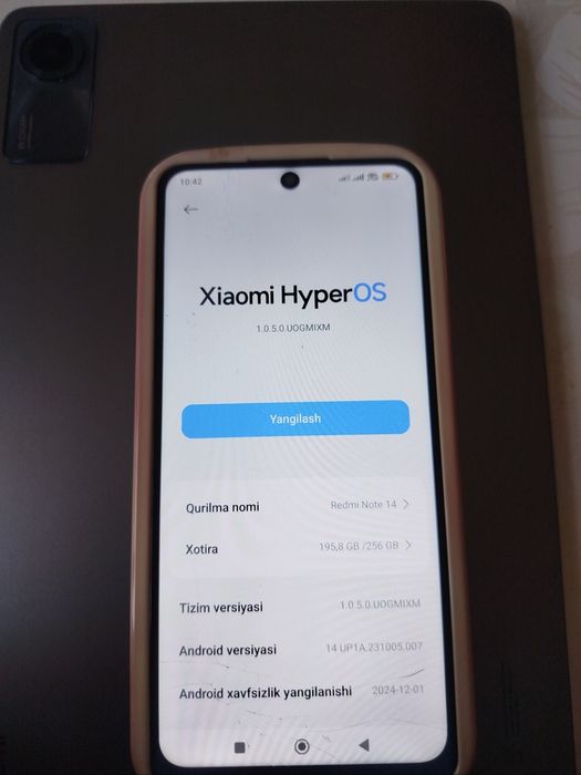 Redmi not 14  xotira 256 karobka dokument