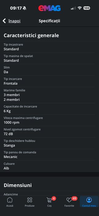 Vand masina de spalat Beko slim