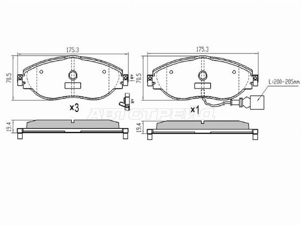 Колодки тормозные перед  Skoda Superb