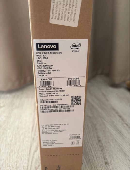 Lenovo IdeaPad 100-15IBD – i3, 4GB RAM, 500GB HDD