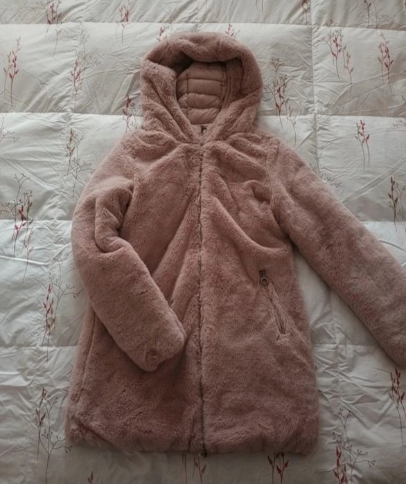 Geacă roz reversibilă, cu blaniță (produs adus din Italia)