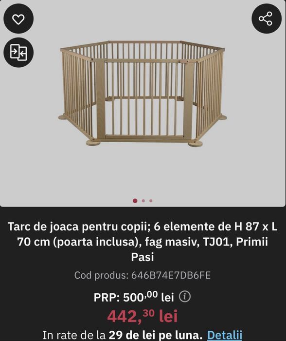 Tarc pentru copii lemn de fag 6 elemente