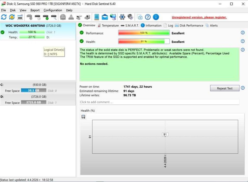 Твърд диск 3,5" Western Digital 4TB RED