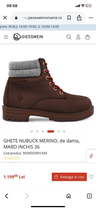 Ghete Giesswein Nubuck Merino Waterproof marimea 39
