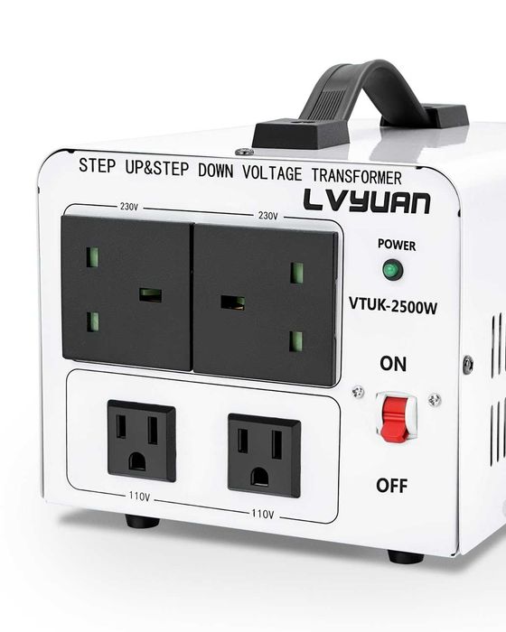 Transformator Tensiune Cantonape 2500W Convertor 220V-110V / 110V-220V Step Up Down Protectie Automata Toroidal 4 Prize US UK EU VTUK-2500W