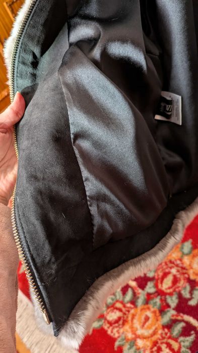 Geacă superbă din blană naturală de iepure Rex (Chinchilla Look)