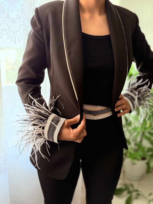 Сет с естествени щраусови пера