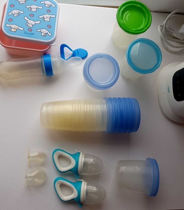 Lot pentru bebelus, sterlizator si pompa de san, apaprat gatit cu abur