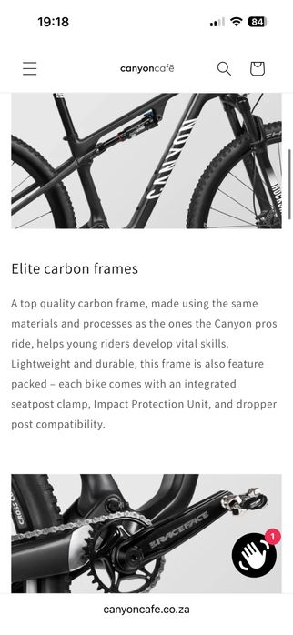 Canyon lux world cup CF young hero