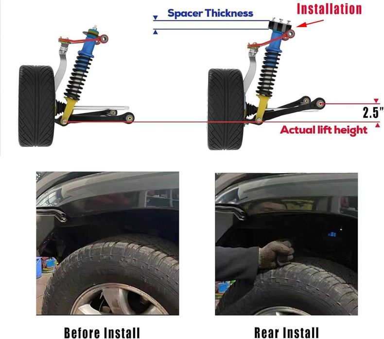 Kit inaltare suspensie lift Isuzu D-Max +50mm (2inch) 2007-2011