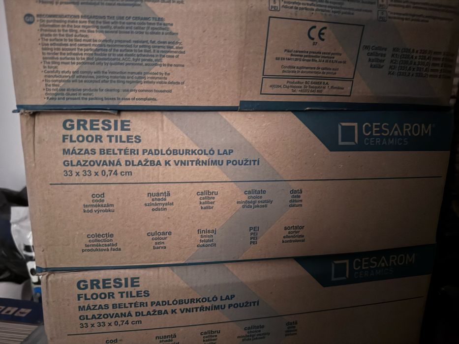 Gresie și faianță NOI – preț avantajos!