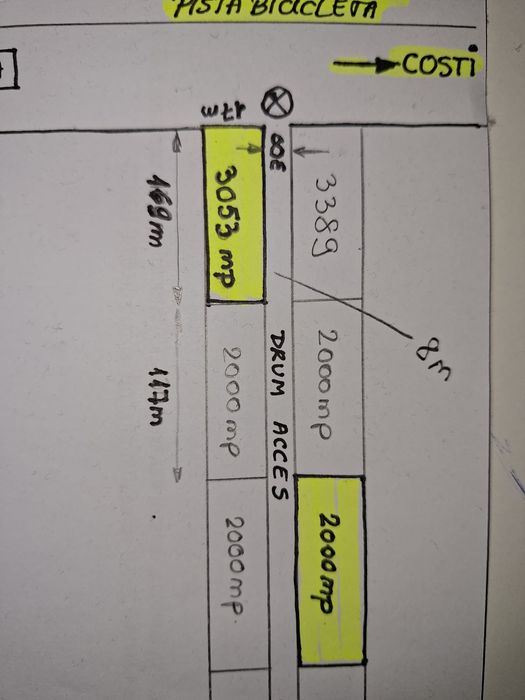 Teren 1000 mp  Vânători, 38 euro/mp ușor negociabil