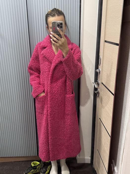 Шубка тедди розовая