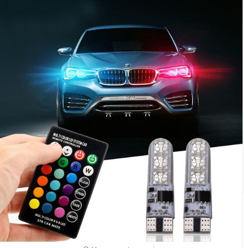 Лед Габаритни RGB Цветни Крушки Т10