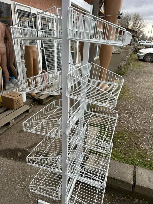 Стелаж с кошници  5+5  бял