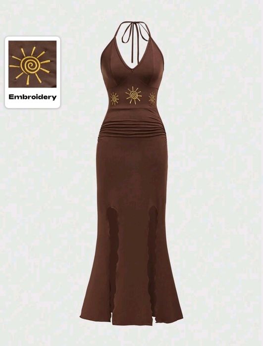 Кафява лятна рокля