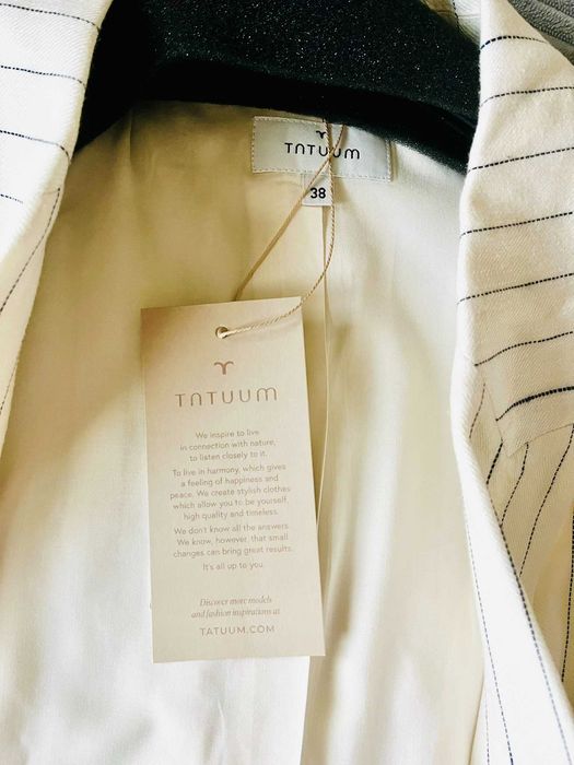 Sacou / Blazer Amestec In Tatuum, Alb-Crem 38, Nou cu Eticheta